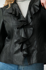 Kurze leichte Damen Lederjacke