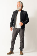 Exquisite Herren Lederjacke blau