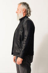 Kurze Herren Lederjacke exklusiv aufwendig in Marineblau aus Lammnappa