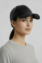 Leder Cabrio Base Cap in schwarz