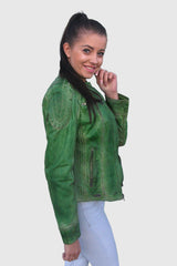 Damen Jacke kurz im Vintage-Look grün