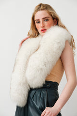 Damen weißer Blaufuchs-Kragen