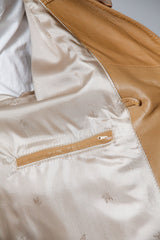 Damen Lederswinger mit Lederschal aus Ziegenleder caramel mit braun abgesetzt