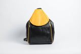 Damen Leder Rucksäcke aus Lammnappa in schwarz gelb 340 Gramm
