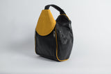 Damen Leder Rucksäcke aus Lammnappa in schwarz gelb 340 Gramm