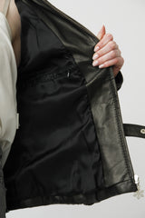 schwarze Damen Lederjacke