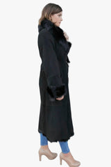 Ziegenfell Mantel Damen schwarz naturgewachsen