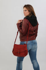 Handtasche aus Rindleder in Vintage Optik