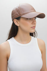 Leder Basecap antik cognac