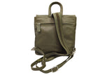 Kleiner Rindleder Rucksack in oliv