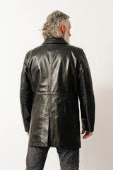 Klassischer Herren Kurzmantel Gehrock in schwarz aus super Lammnappa Qualität