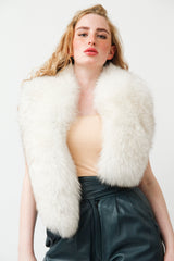 Damen weißer Blaufuchs-Kragen