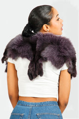 Damen Blaufuchs Stola Kragen in Aubergine