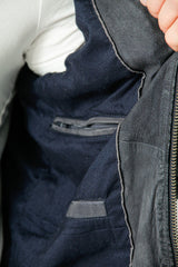 Herren Biker Lederjacke navy blue vintage