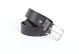 Schwarzer Herrenledergürtel aus Rindnappa mit Musterung, kürzbar Nickelfrei Jeansgürtel