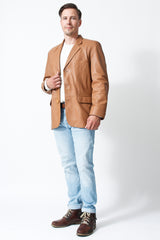 cogac Leder Sakko Männer