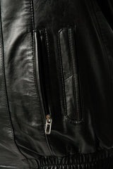 super leichter Herren Lederblouson aus Lammnappa in schwarz unwattiert