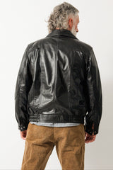 super leichter Herren Lederblouson aus Lammnappa in schwarz unwattiert