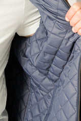 Herren Lederjacke schwarz Lammnappa mit heraustrennbare Textilsteppjacke in blau