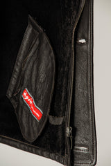 Längere Herren Winter Lammfelljacke in braun nappalan glatte aussen