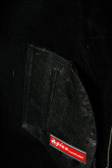 Echte Halblange Herren Winter Lammfelljacke in schwarz halbnappiert gefärbt