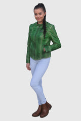 Damen Jacke kurz im Vintage-Look grün