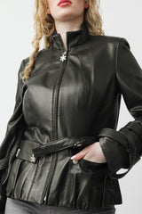 schwarze Damen Lederjacke
