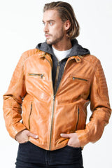 Herren-Lederjacke-braun-vintage-Taschen-leicht