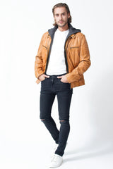 kurze-Herren-Lederjacke-braun-vintage-Taschen-leicht