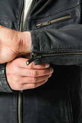 Herren Biker Lederjacke navy blue vintage