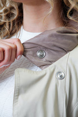 längere Damen Lederjacke aus Ziegennappa Nappato mit Farbverlauf ohne Wattierung