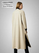 Sportlich, eleganter Damen Ledermantel