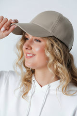 Leder Basecap in toupe Lammnapp, Größe verstellbar cabriocaps