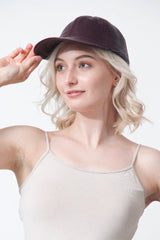 Leder Base Caps Lammnappa Bordo