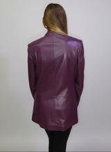 Damen Lederblazer lang