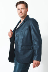 Herren Ledersakko schwarz