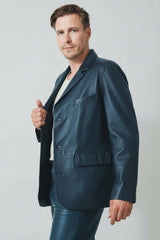 Herren Ledersakko schwarz