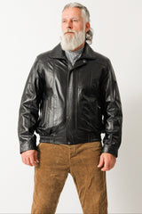 super leichter Herren Lederblouson aus Lammnappa in schwarz unwattiert