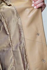 Schicker Damen Lederblazer in Lammnappa in camel zum Knöpfen