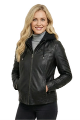 Sportlicher Hingucker für dir Damenwelt, Kurze echte Lammnappa Lederjacke Damen