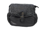 Geflochtene Ledertasche in schwarz vintage Optik