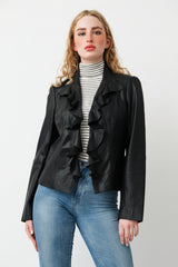 Kurze leichte Damen Lederjacke
