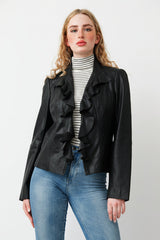 Kurze leichte Damen Lederjacke