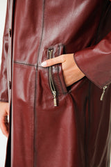 Damen Ledermantel ausgestellt bodox