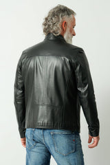 sehr dünne leichte Herren Lederjacke schwarz