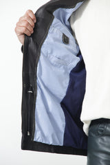 Herren Lederjacke mit Stehkragen in Lammnappa Braun -Leder Schmidt Online Berlin