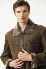 leichte Herrenlammfelljacke aus echtem Entrefinolamm nappiert in braun in Berlin