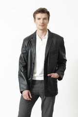 Herren Leder-Sakko Lammnappa schwarz Leder Schmidt Online