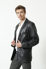 Herren Blazer in Lammnappa schwarz -Leder Schmidt Online