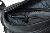 Gürtel oder Bauchtasche Unisex in Rindnappa schwarz mit mehrere Fächer